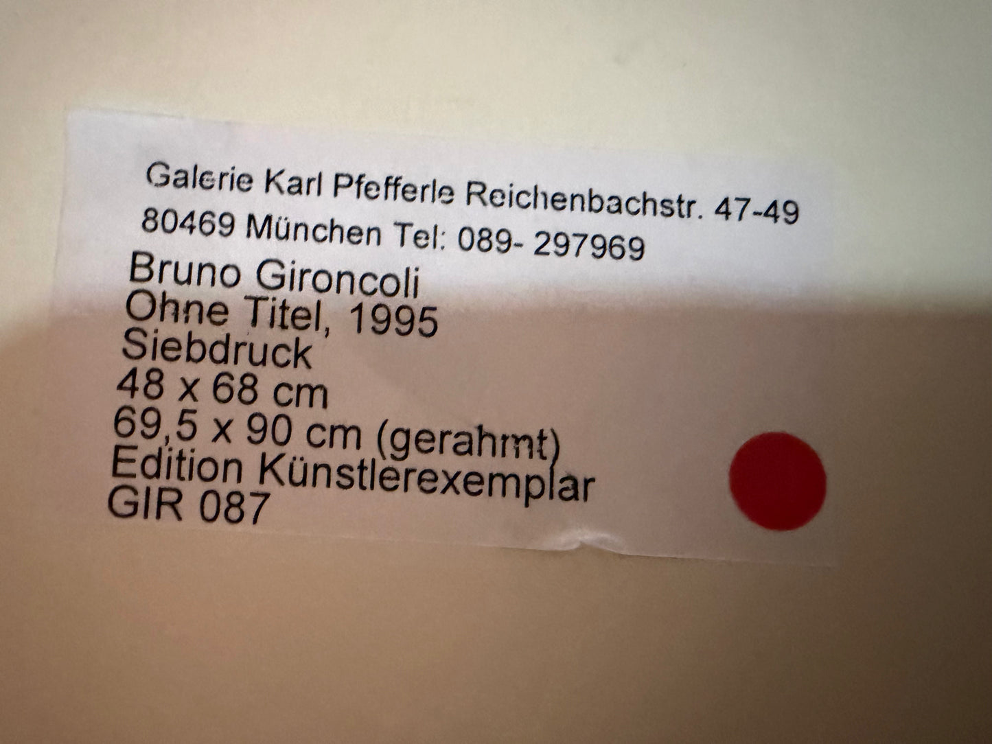 Brono Gironcoli - Siebdruck - 1995
