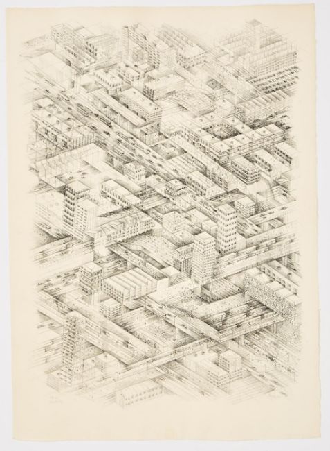 Thomas Bayrle – "Stadt-City-Toshi" – 6 Lithografien (1977)