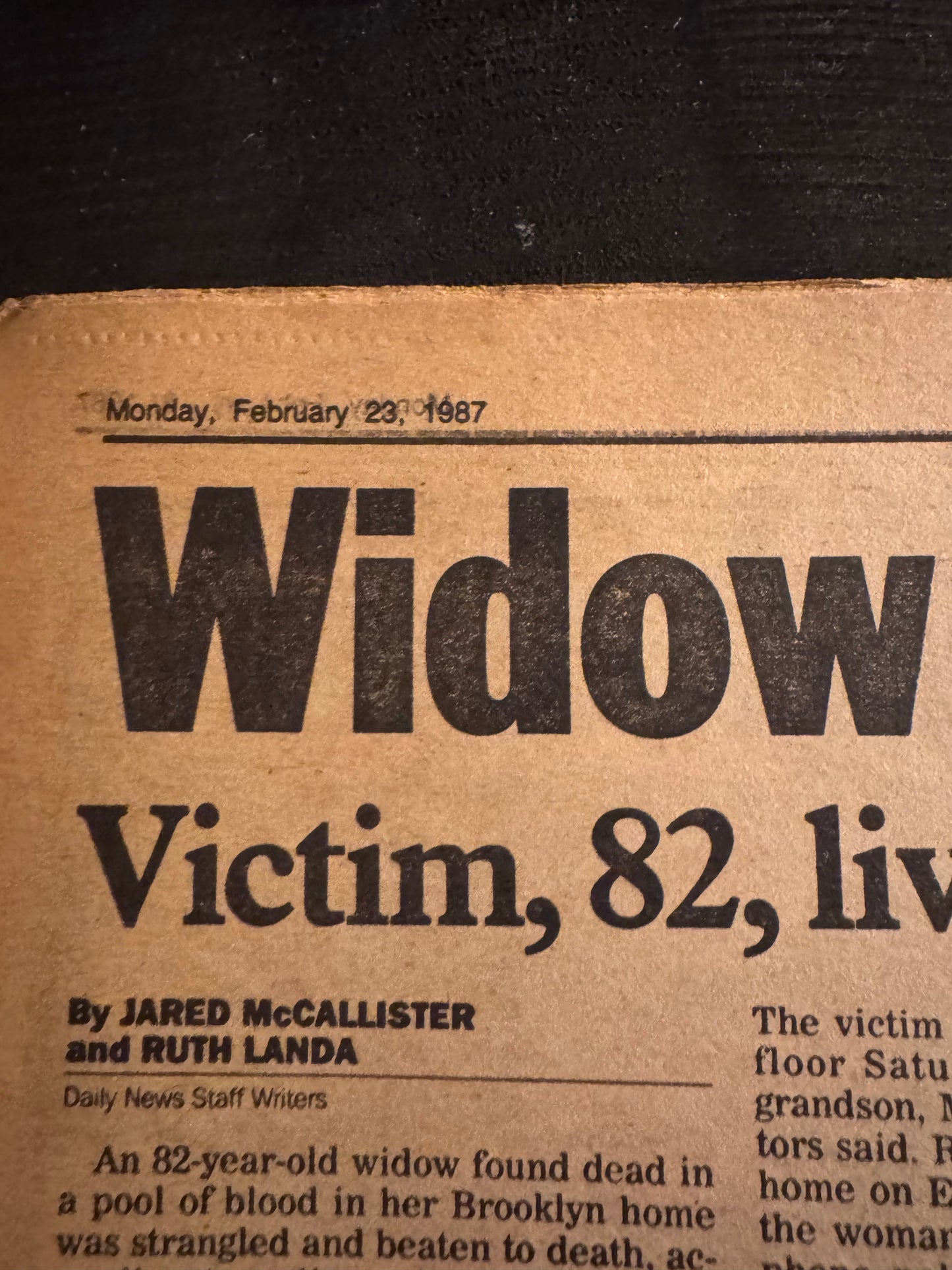 Andy Warhol – NY Daily News Todesmeldung (23. Februar 1987) – Originale Zeitung
