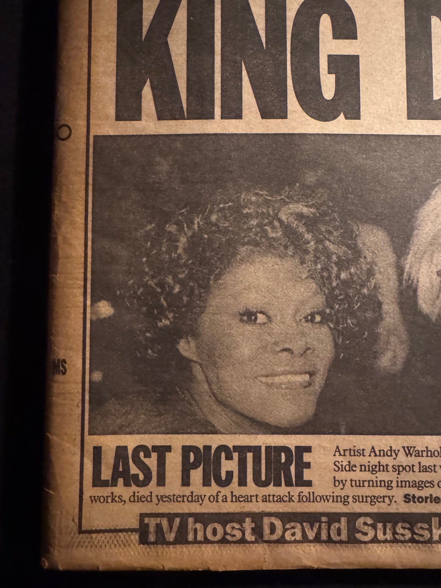 Andy Warhol – NY Daily News Todesmeldung (23. Februar 1987) – Originale Zeitung