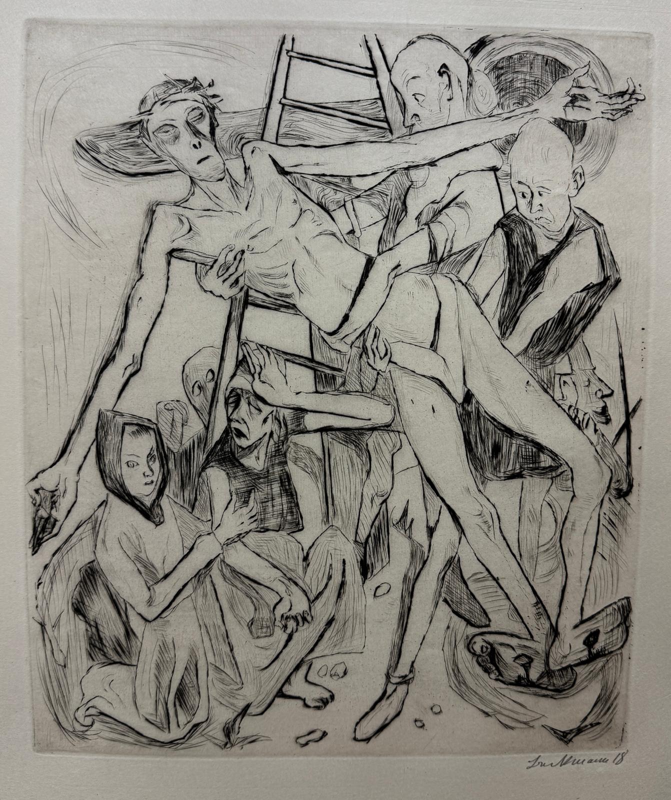 Radierung Max Beckmann 1884 Leipzig - 1950 New York City