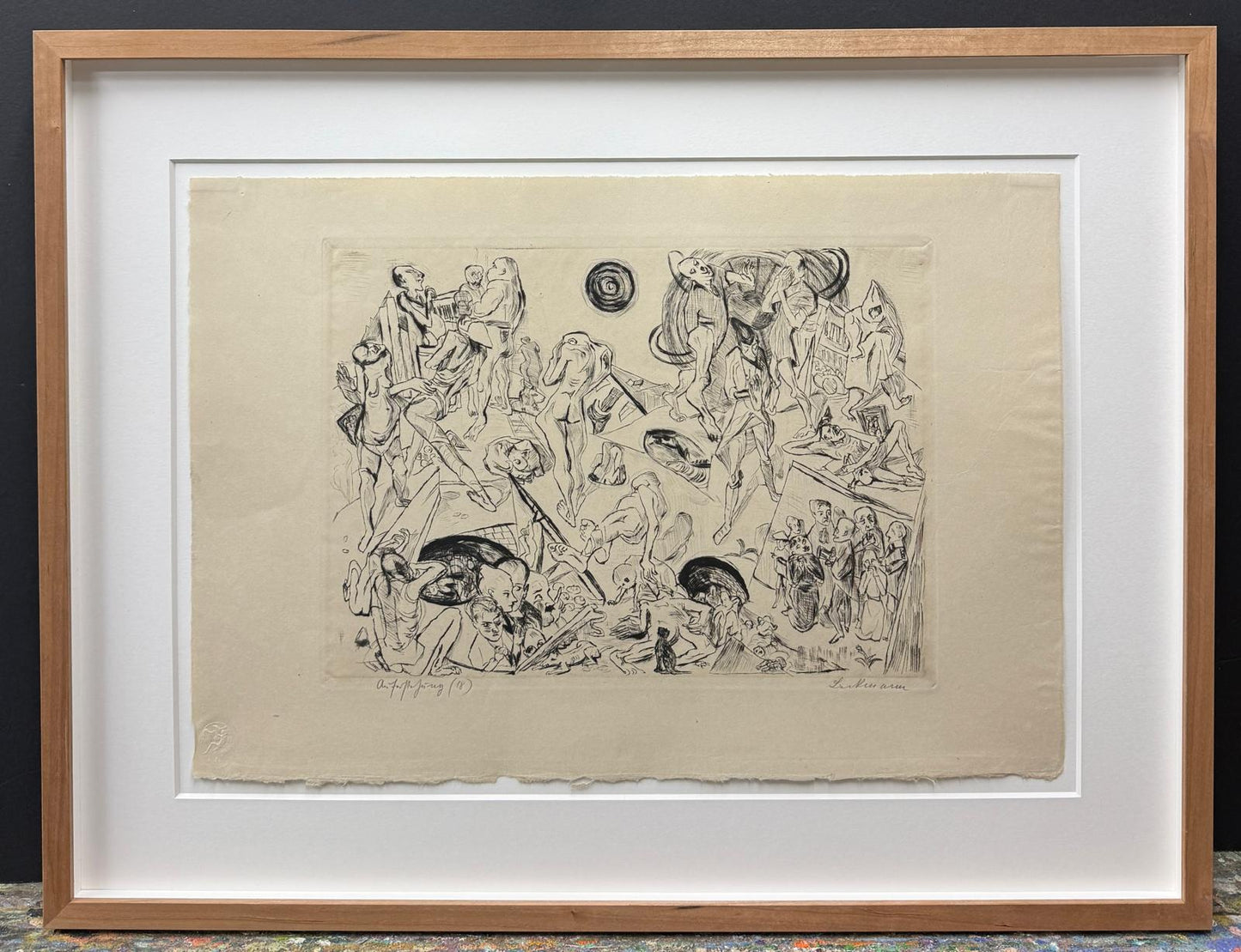 Max Beckmann – Radierung „Auferstehung" 1918 – Rarität vor Verstählung